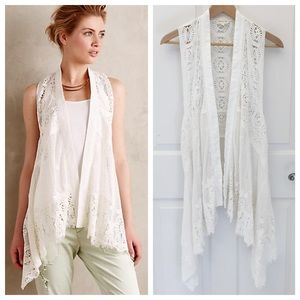 Anthropologie Draped Lace Vest