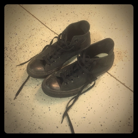 All black high top converse