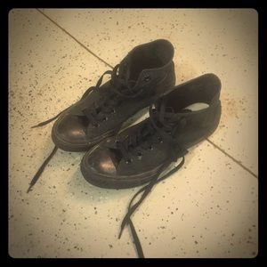 All black high top converse
