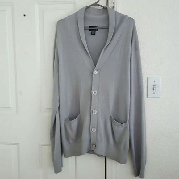 Gray Men's Cadigan/Sweater