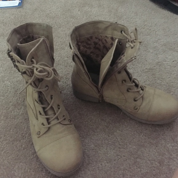 Cheetah lined combat boots - super cute!!