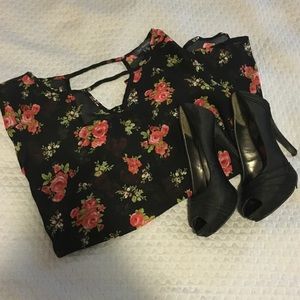 Black Peep Toe Heels