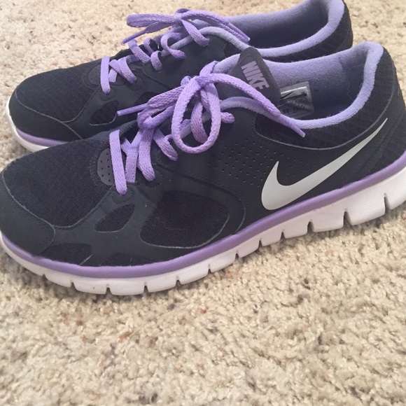 Purple and Black Nike Shoes