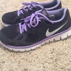 Purple and Black Nike Shoes