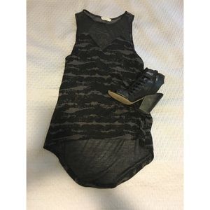 Black and Grey Mesh Tank