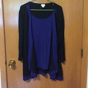 Black with dark blue cardi/built in cami
