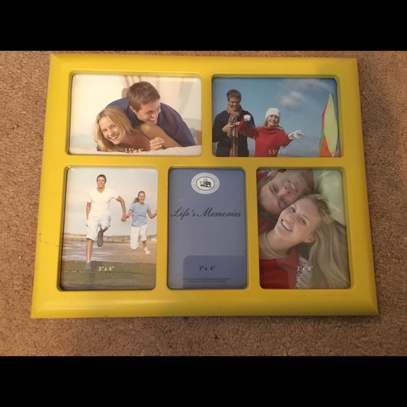 Yellow 5 Picture Picture Frame