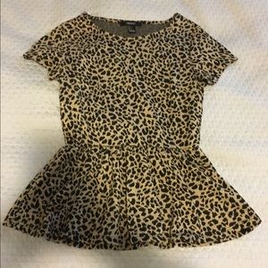 Cheetah Pattern Peplum Top