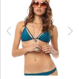 Teal cross over bathing suit