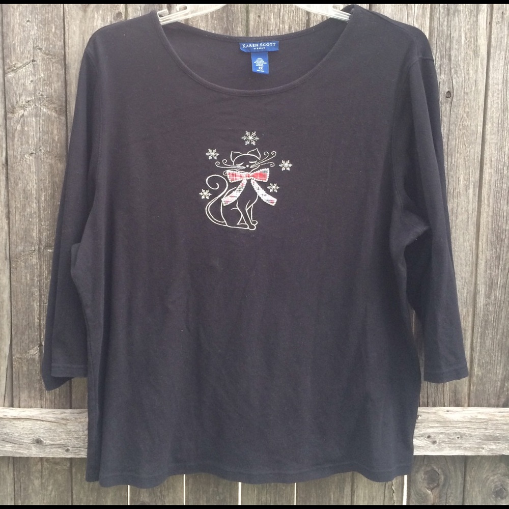 Karen Scott Cat Shirt