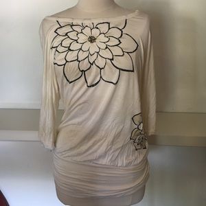 White floral top with beading detail