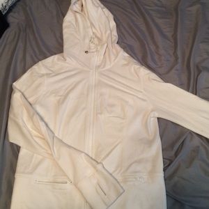 White Lululemon zip up hoodie