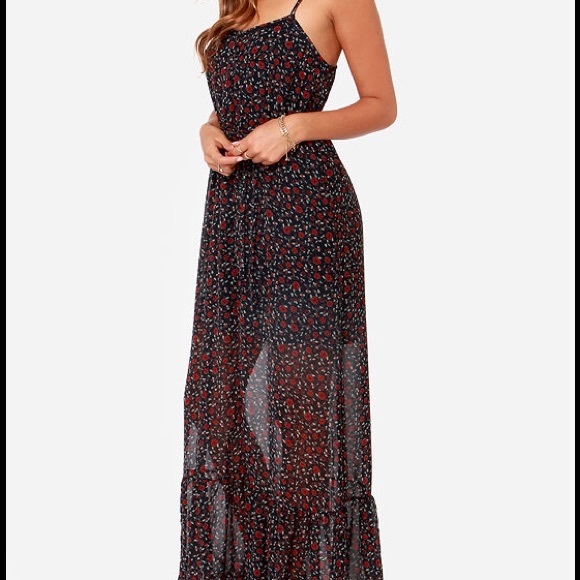 ❗️REDUCED❗️Navy Blue Floral Maxi Dress