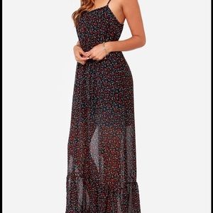 ❗️REDUCED❗️Navy Blue Floral Maxi Dress