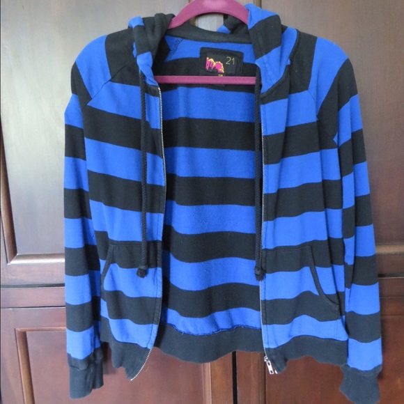 black and blue zip up hoodie