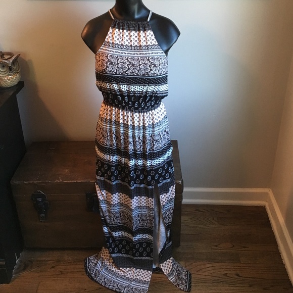 AE printed high neck maxi dress