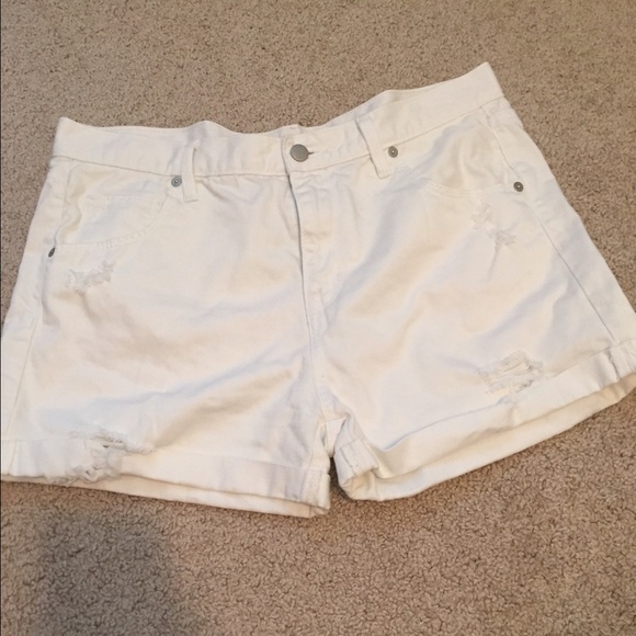 White denim shorts