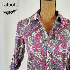 Talbots Paisley Casual Blouse NWOT