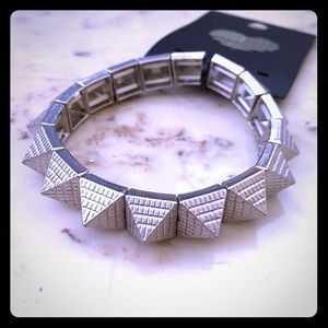 Rock chic Pewter Pyramid Bracelet