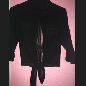 Black see through shirt