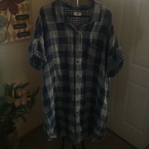 Button up casual plaid dress
