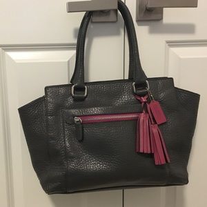Beautiful leather gray COACH handbag