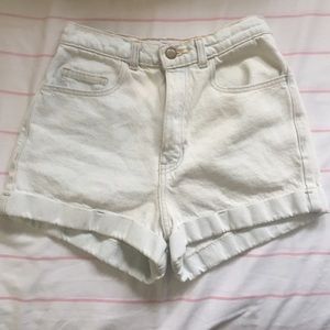 AMERICAN APPAREL high waisted denim shorts