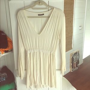 brandy melville cream long sleeve dress.