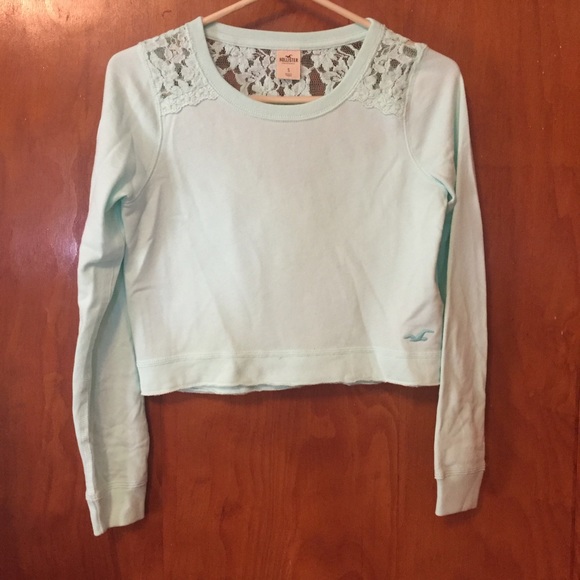 Hollister Cropped Lacey Crew Neck
