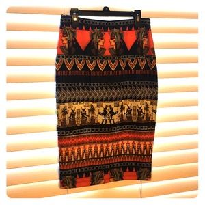 A'GACI fitted Egyptian patterned skirt