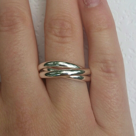 SOLD Stainless Steel Triple Interlocking Ring - Picture 2 of 4