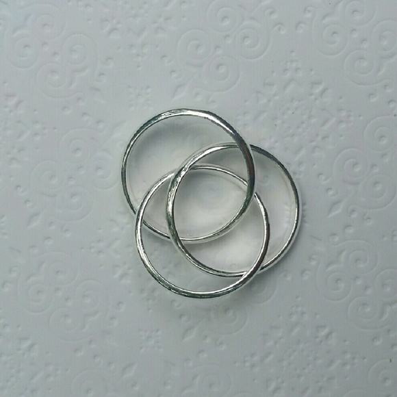 SOLD Stainless Steel Triple Interlocking Ring - Picture 4 of 4