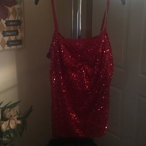 Red sequin camisole top *reduced price *