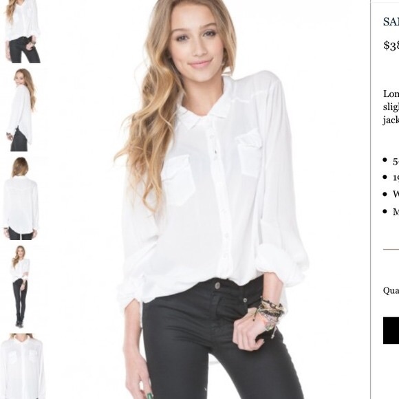 brandy melville white button-up blouse.