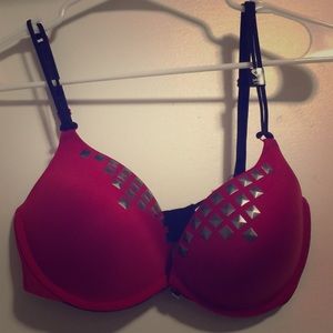 34DD Bra From Hot Topic - Red and Black with Studs