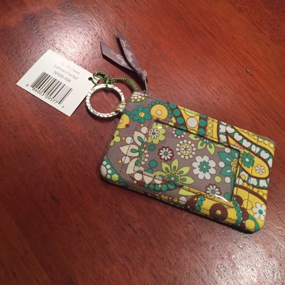 Vera Bradley Lemon Parfait Zip ID Case Wallet