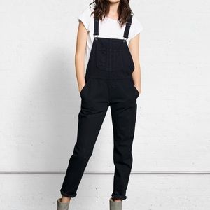 Rag and Bone black "coal" Denim overalls RARE !