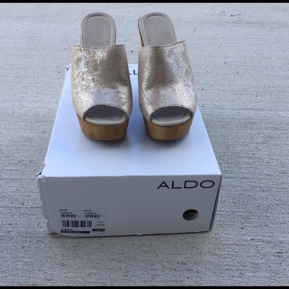 ALDO gold wedge sandal