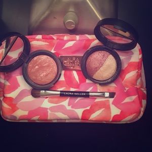 Laura Geller Eyeshadow, Blush, Brush & Makeup Bag