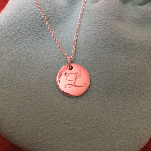 Tiffany & Co. "L" Initial Pendant Necklace