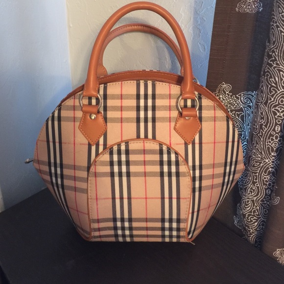 Burberry plaid bowling bag