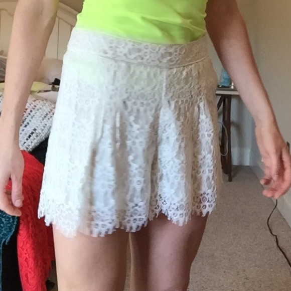 Off white lace shorts