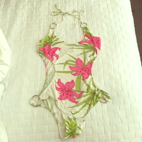 Indah one piece with side cut outs, worn one time!