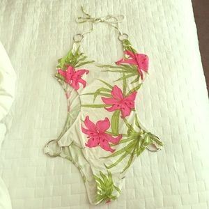 Indah one piece with side cut outs, worn one time!