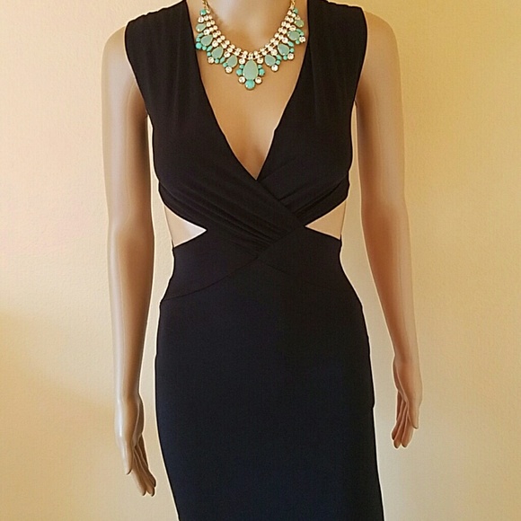 Long black elegant evening dress