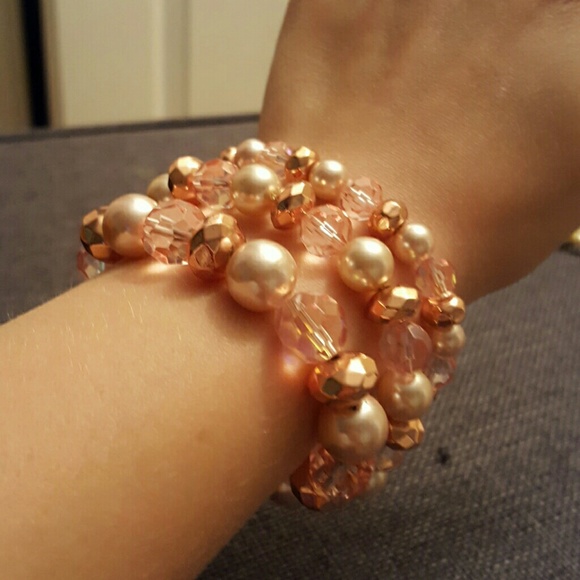 Pearl Pink Bead Bracelet Combo - Picture 1 of 4