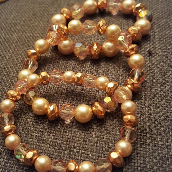 Pearl Pink Bead Bracelet Combo - Picture 2 of 4