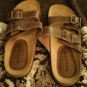 Birkenstock type slip on sandals