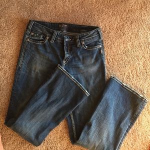 Silver boot leg jeans