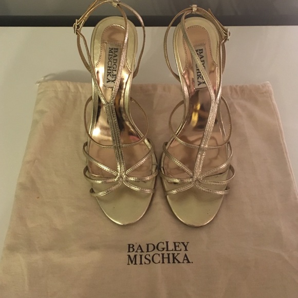 PRICE DROP!!! Badgley Mischka Gold Dress Sandals